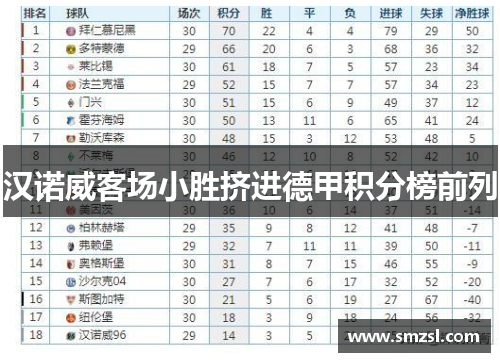 汉诺威客场小胜挤进德甲积分榜前列